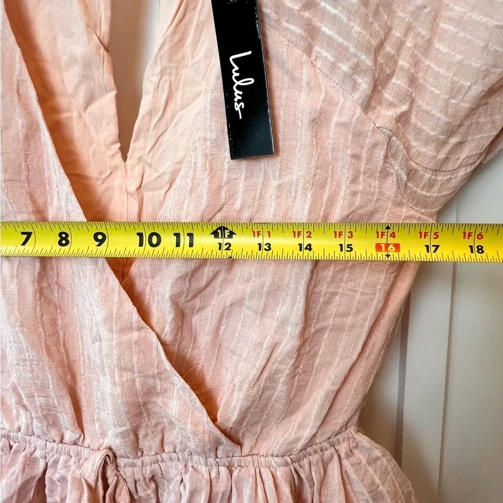 Lulus Blush Pink Romper Shorts Medium NEW Lulu Coquette Balletcore Barbiecore - Picture 9 of 9